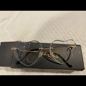 blue light blocking heart shaped glasses